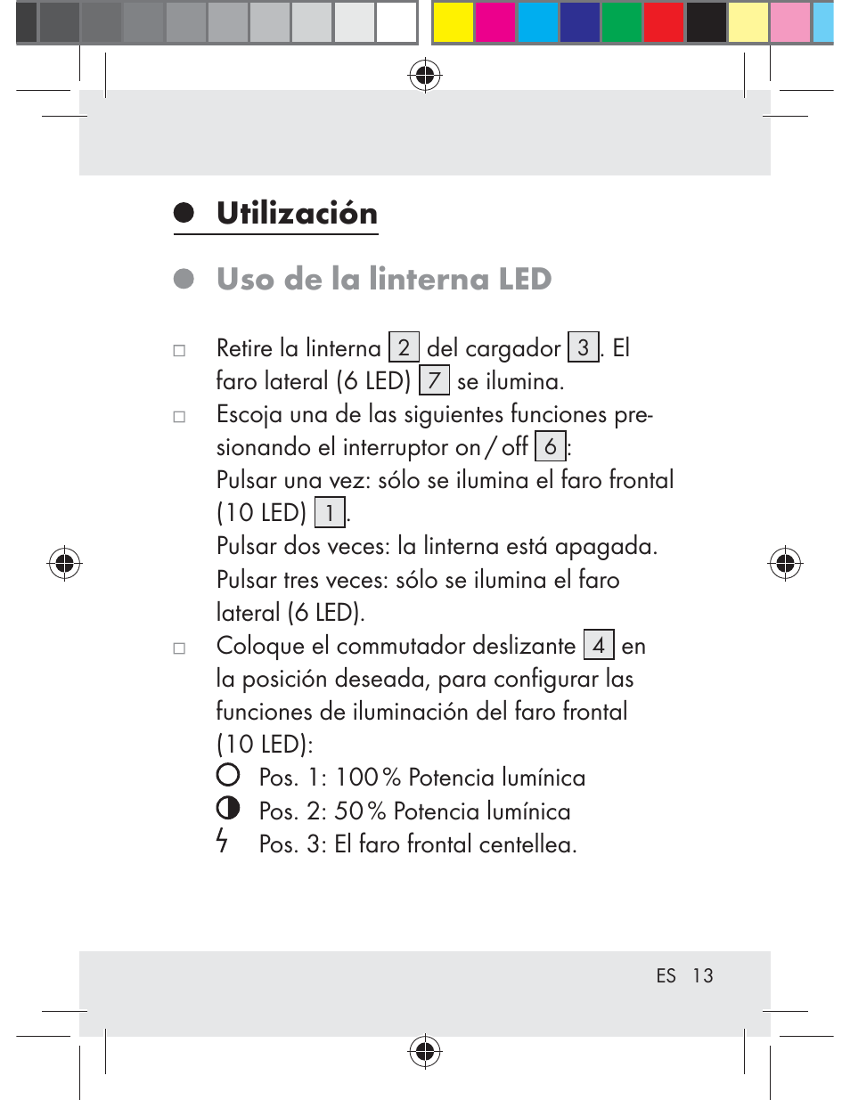 Utilización uso de la linterna led | Livarno Z31330-BS User Manual | Page 13 / 65