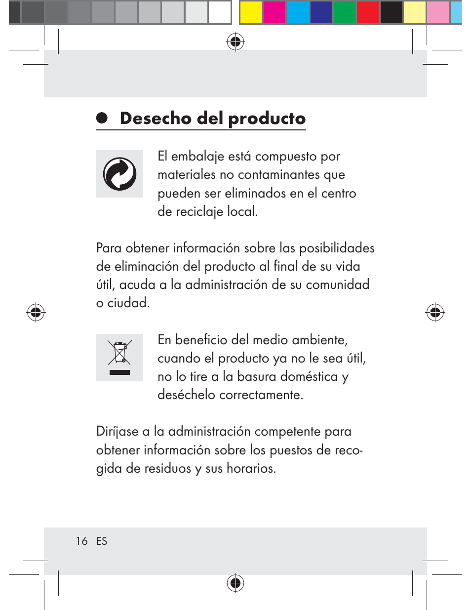 Desecho del producto | Livarno Z31330-BS User Manual | Page 16 / 65