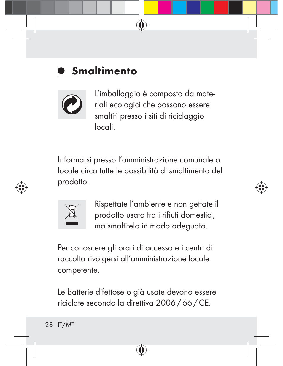 Smaltimento | Livarno Z31330-BS User Manual | Page 28 / 65