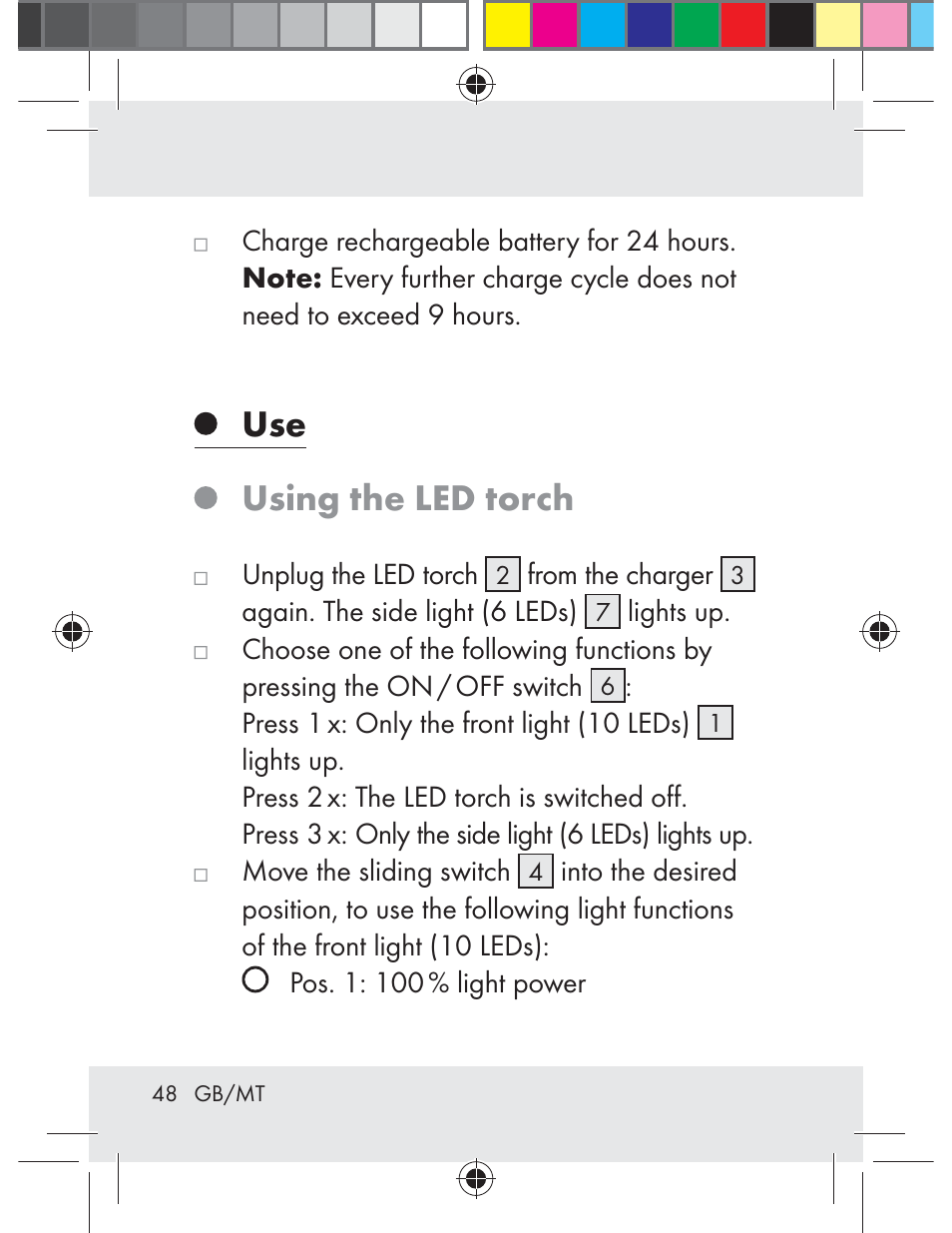 Use using the led torch | Livarno Z31330-BS User Manual | Page 48 / 65