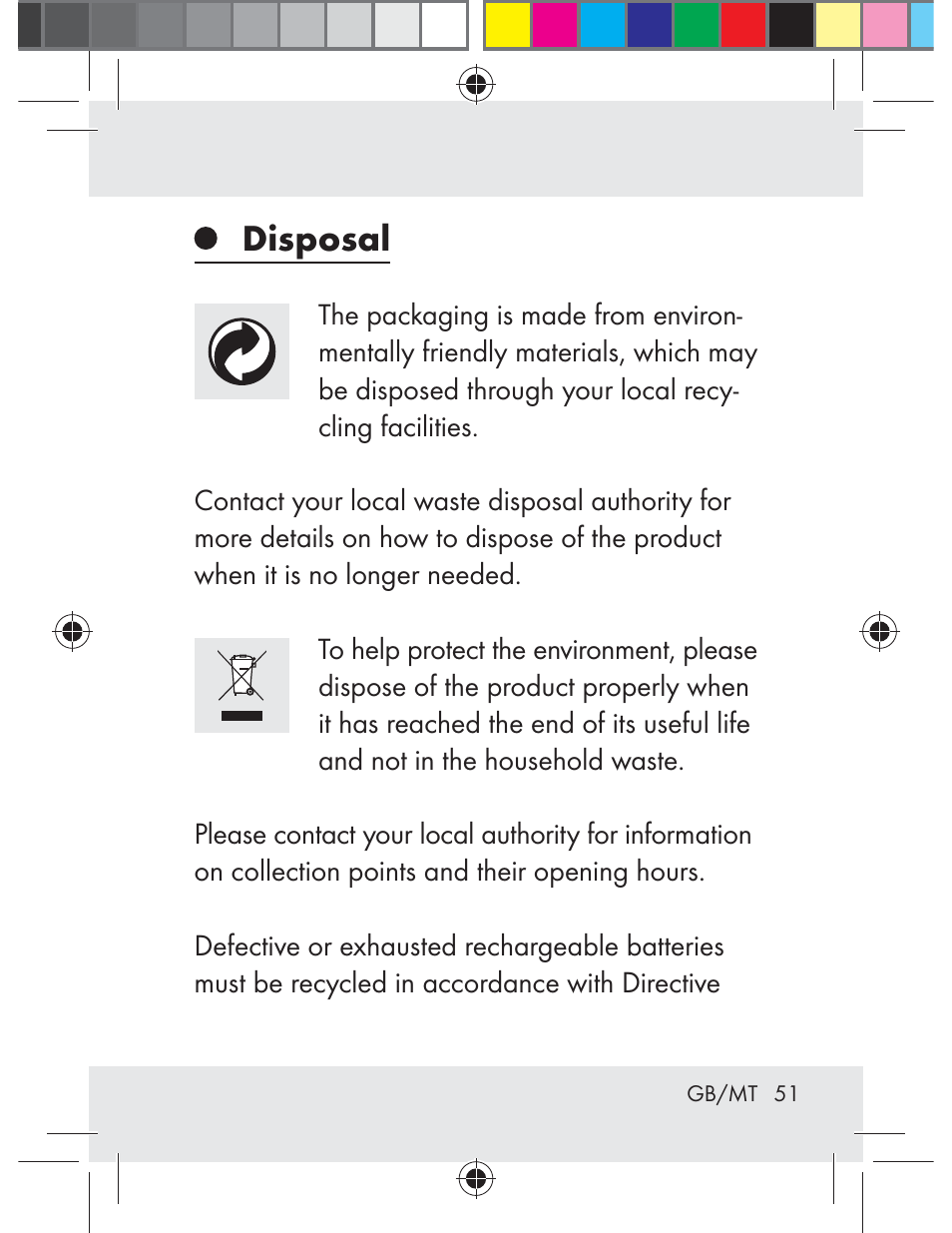 Disposal | Livarno Z31330-BS User Manual | Page 51 / 65