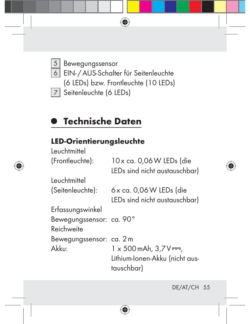 Technische daten | Livarno Z31330-BS User Manual | Page 55 / 65