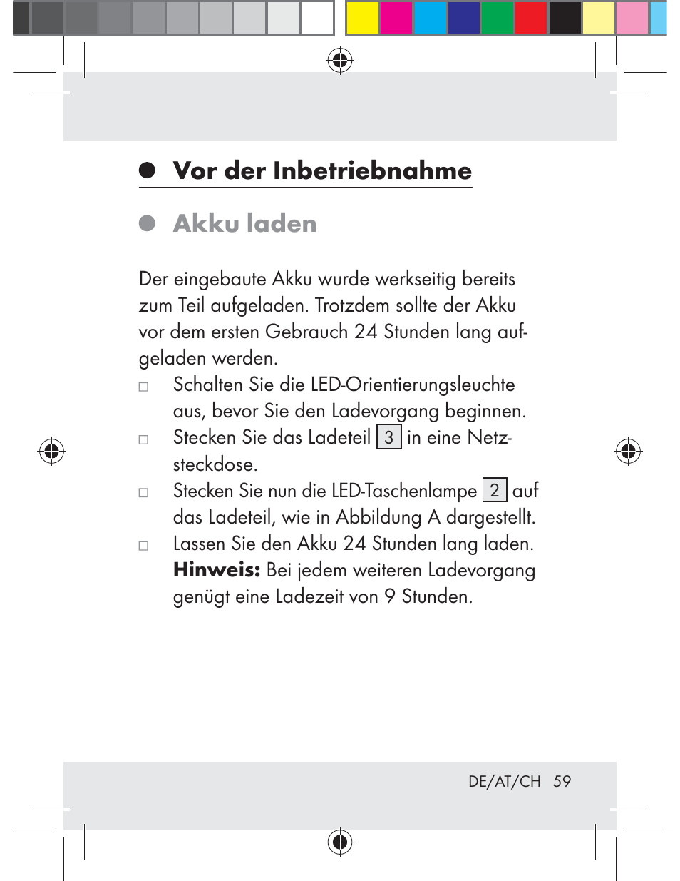 Vor der inbetriebnahme akku laden | Livarno Z31330-BS User Manual | Page 59 / 65