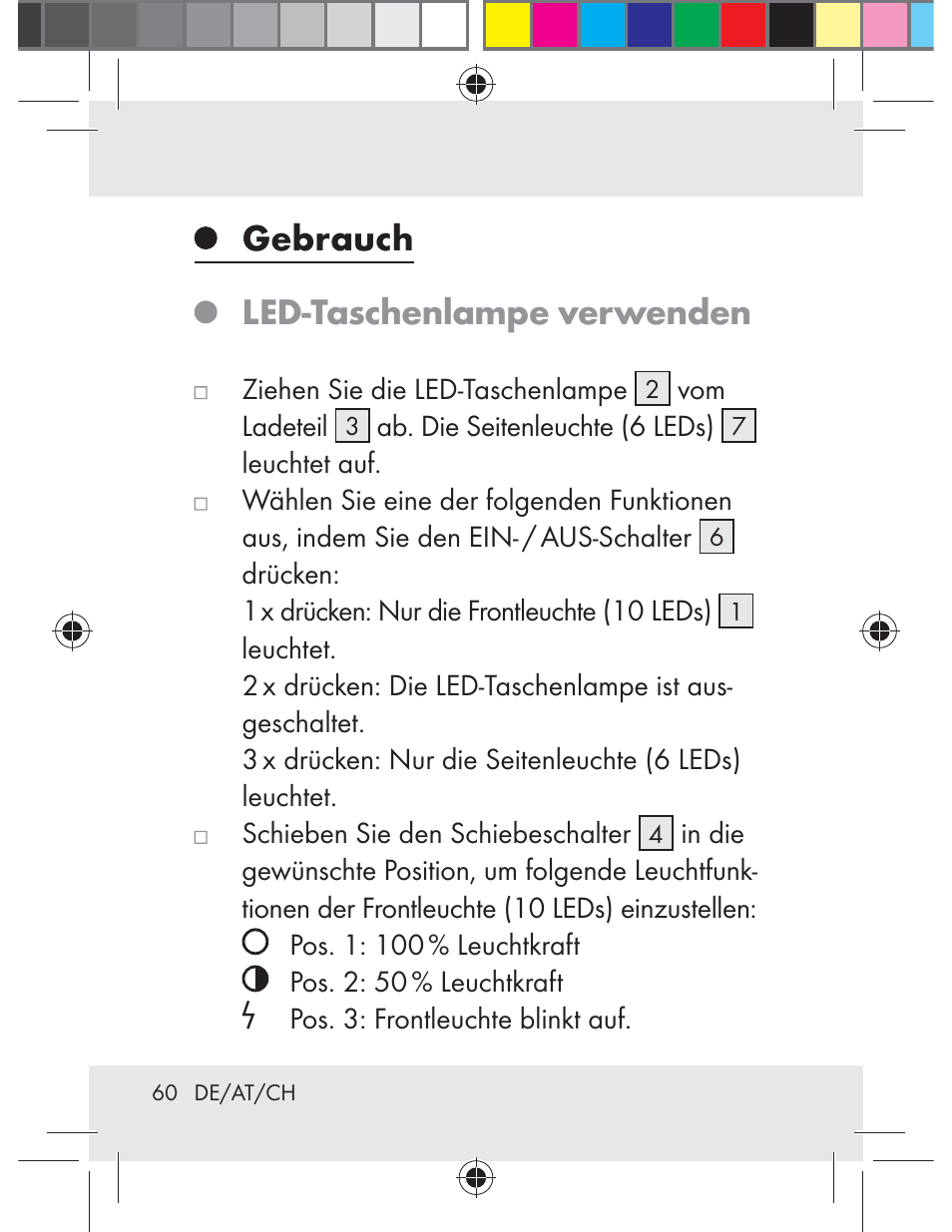 Gebrauch led-taschenlampe verwenden | Livarno Z31330-BS User Manual | Page 60 / 65