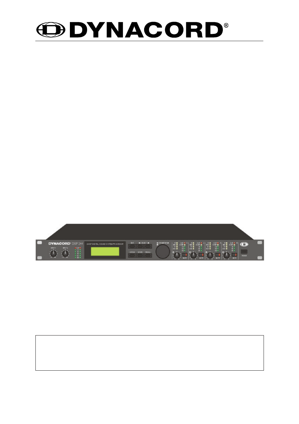 Dynacord DSP 244 User Manual | 51 pages
