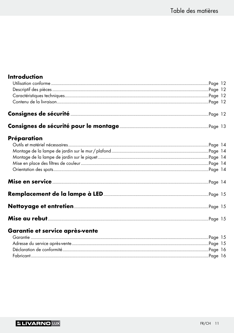 Livarno 3077-025L User Manual | Page 10 / 36