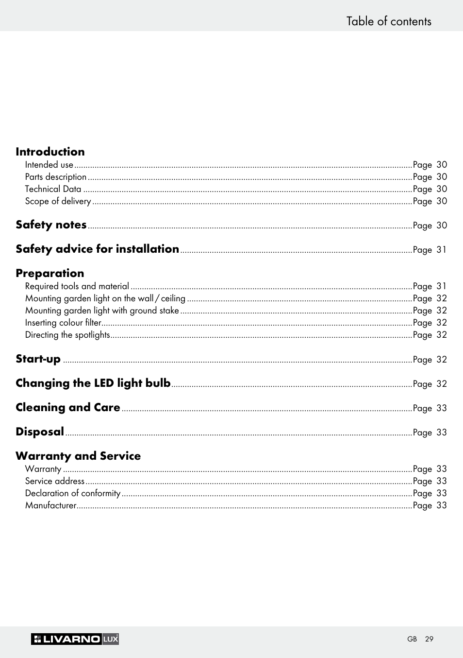 Livarno 3077-025L User Manual | Page 28 / 36