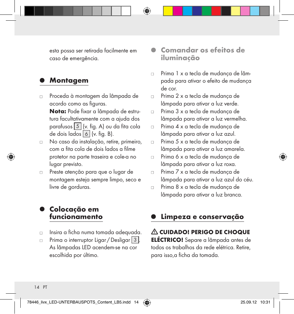 Montagem, Colocação em funcionamento, Comandar os efeitos de iluminação | Limpeza e conservação | Livarno Z31357-BS User Manual | Page 14 / 24