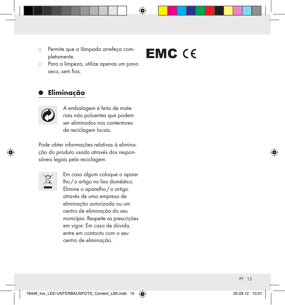 Eliminação | Livarno Z31357-BS User Manual | Page 15 / 24