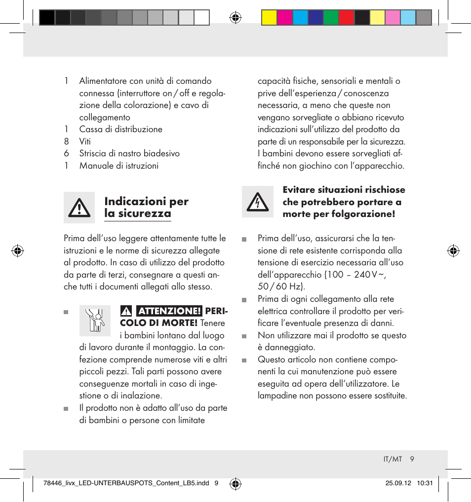 Indicazioni per la sicurezza | Livarno Z31357-BS User Manual | Page 9 / 24