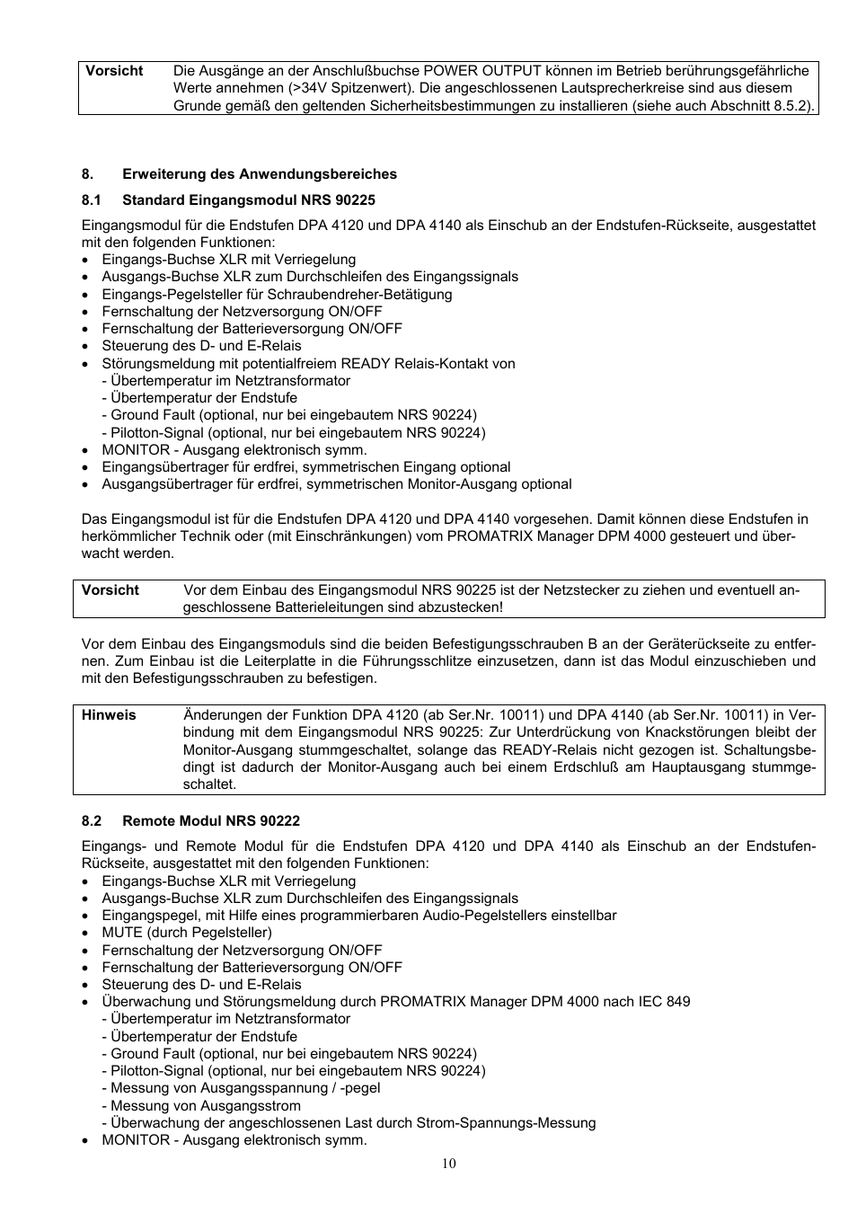 Dynacord DPA 4120 User Manual | Page 10 / 72