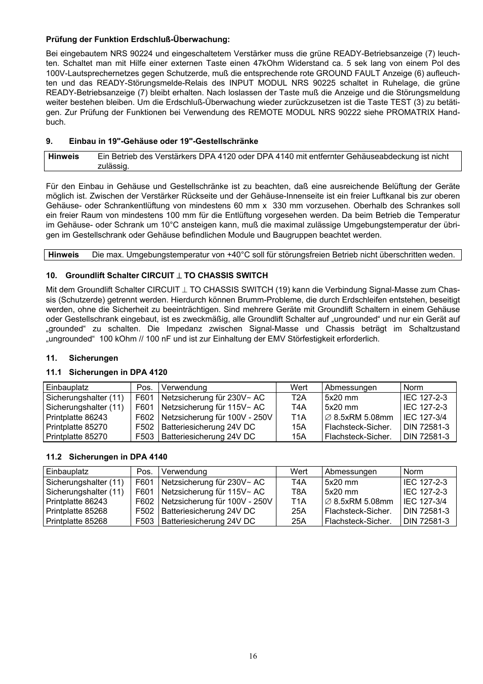 Dynacord DPA 4120 User Manual | Page 16 / 72