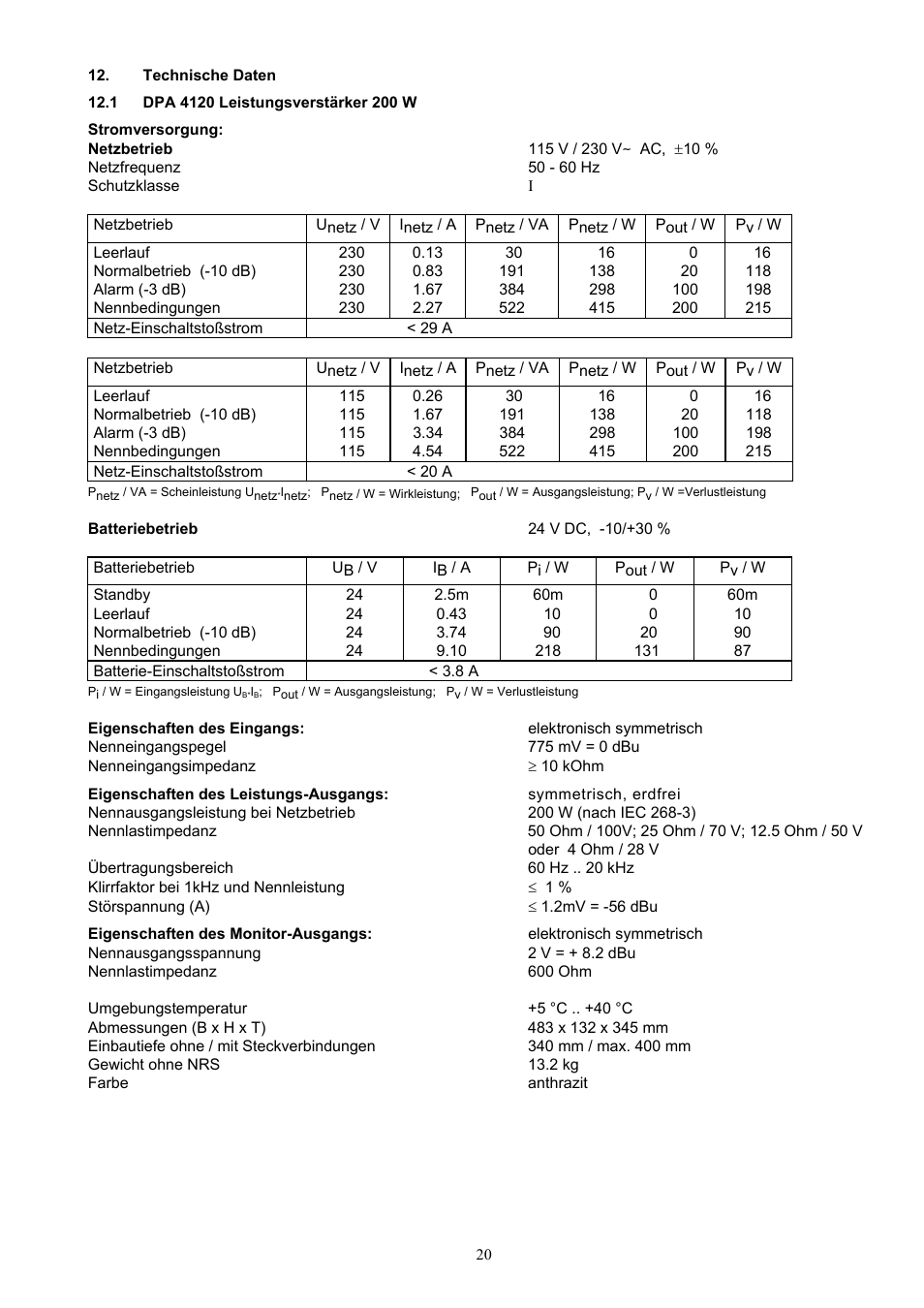 Dynacord DPA 4120 User Manual | Page 20 / 72