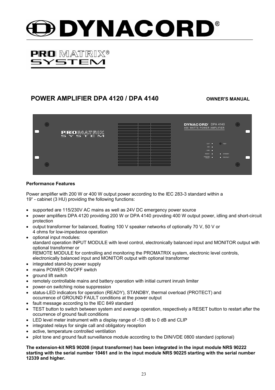 Dynacord DPA 4120 User Manual | Page 23 / 72