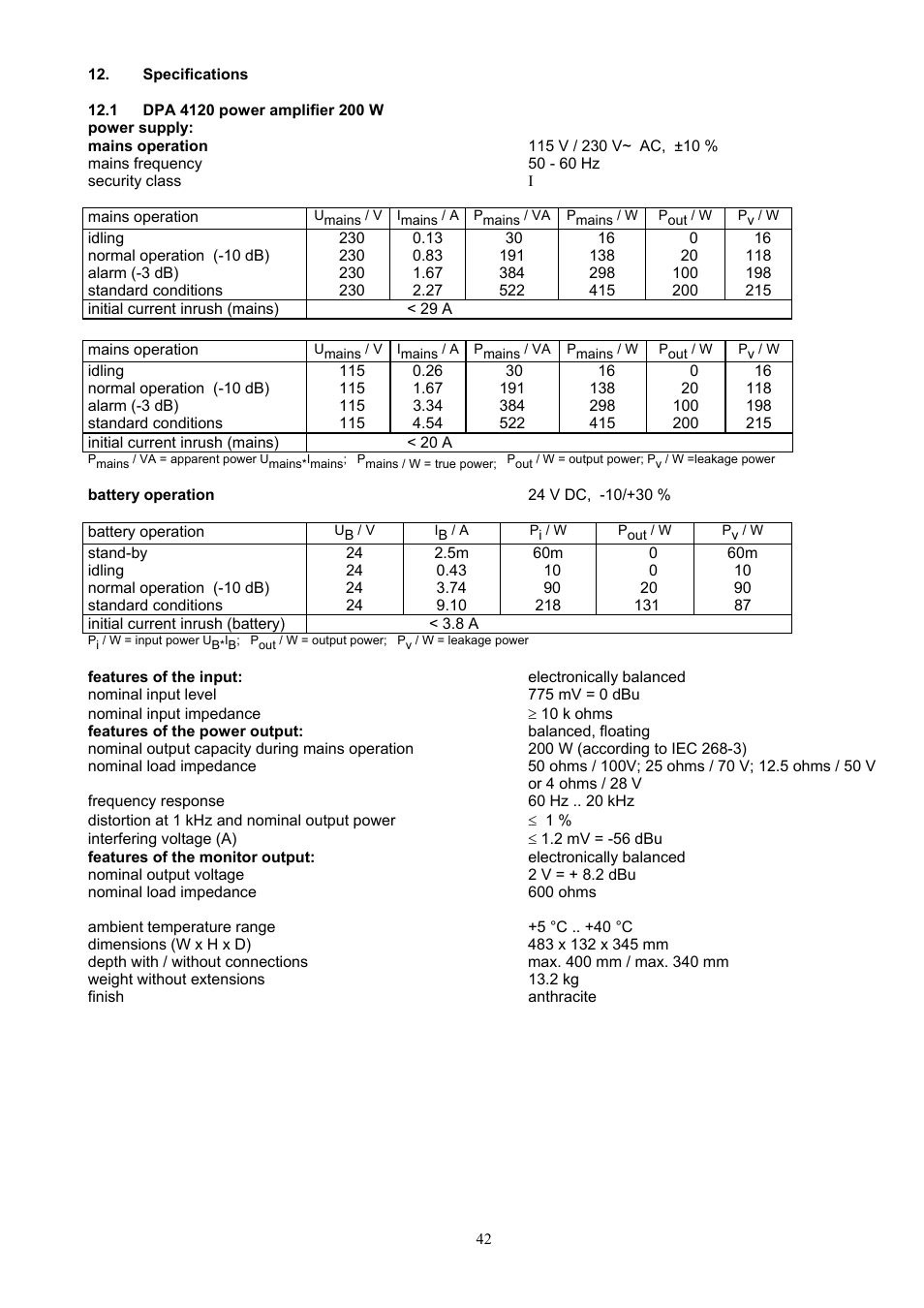 Dynacord DPA 4120 User Manual | Page 42 / 72