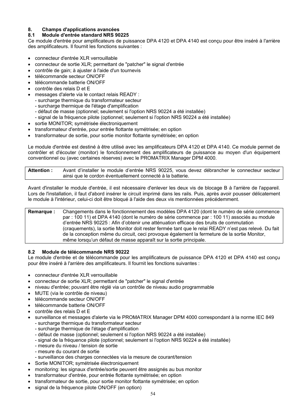 Dynacord DPA 4120 User Manual | Page 54 / 72