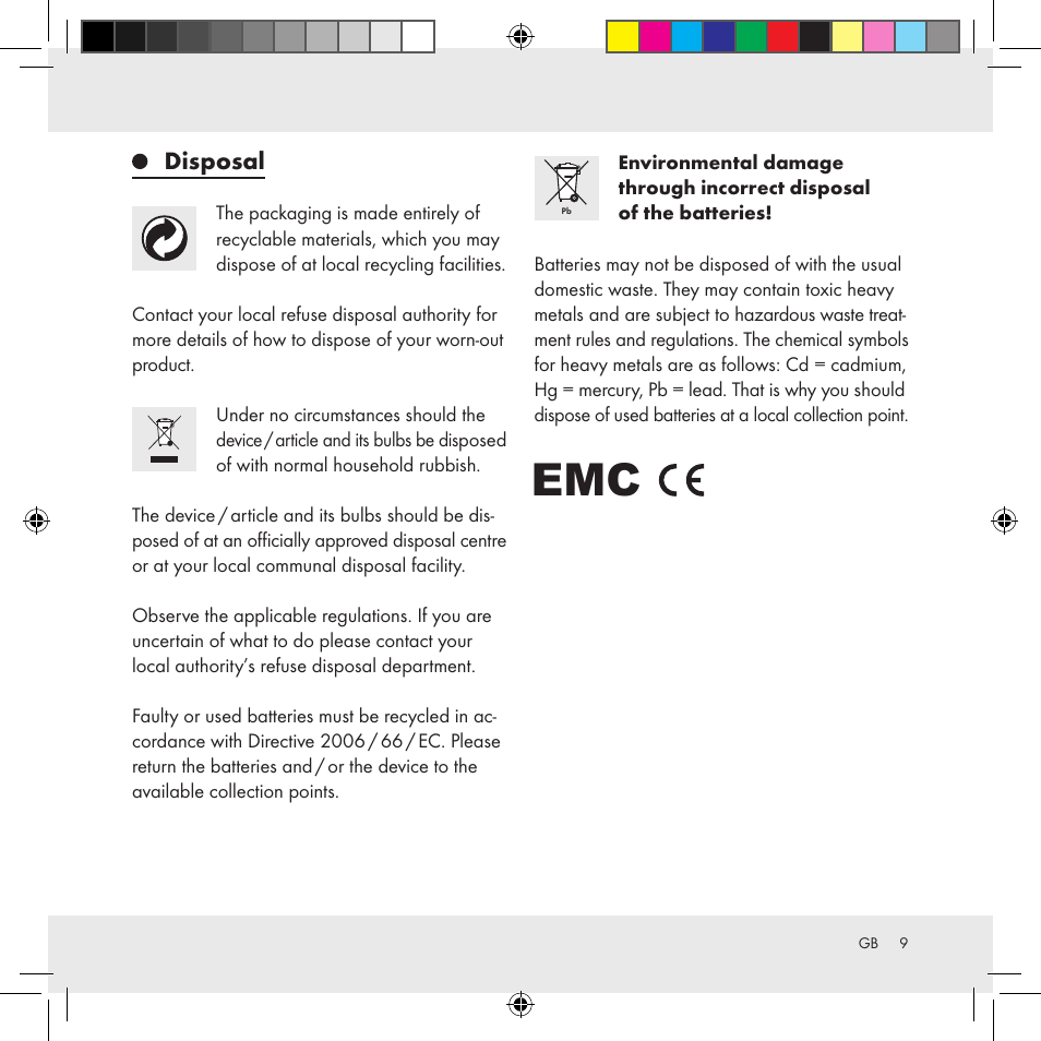 Disposal | Livarno Z31336 User Manual | Page 9 / 47