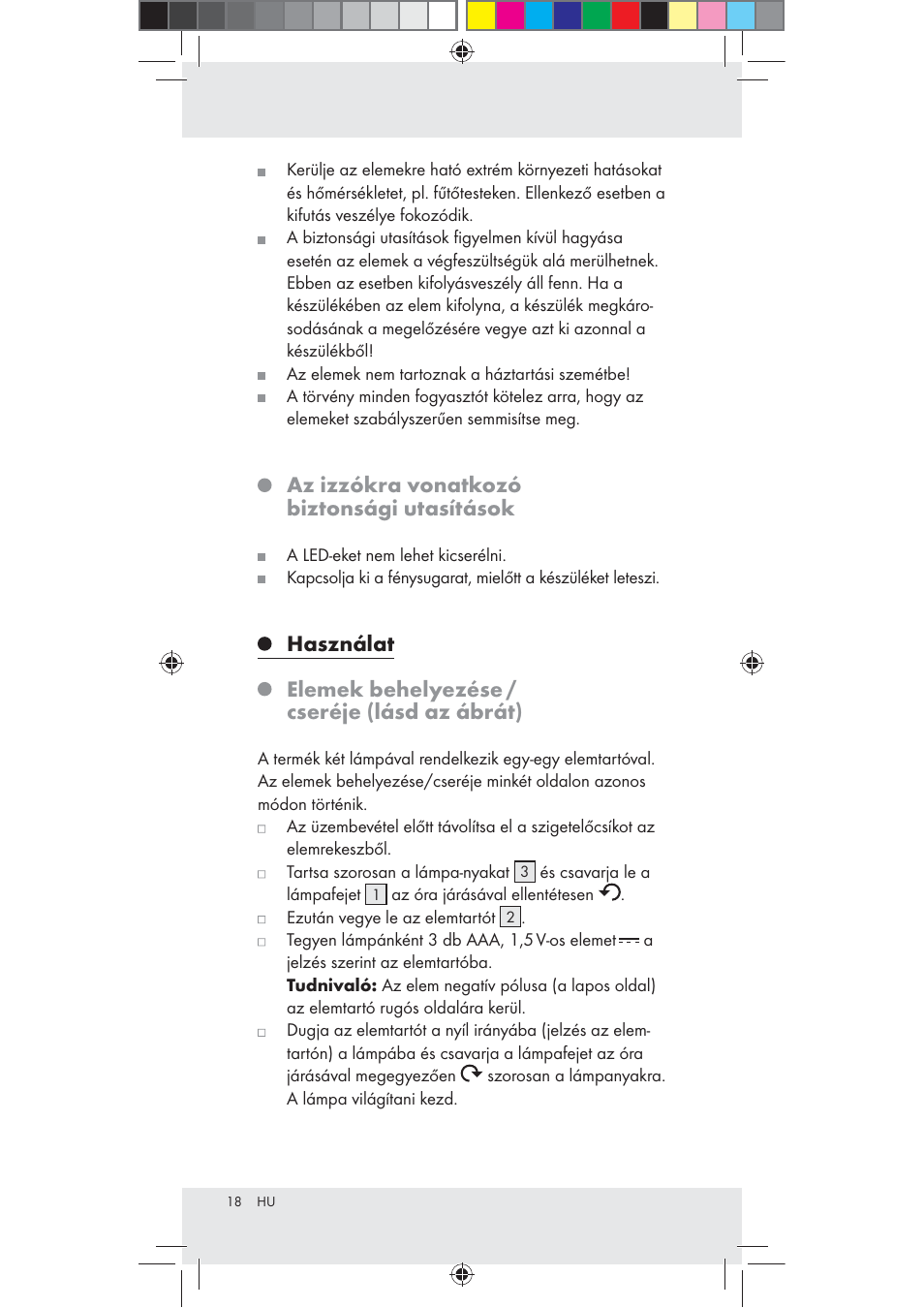 Az izzókra vonatkozó biztonsági utasítások | Livarno Z31240 User Manual | Page 18 / 46