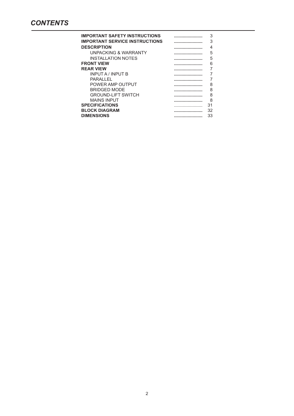 Dynacord CL 2000 User Manual | Page 2 / 16