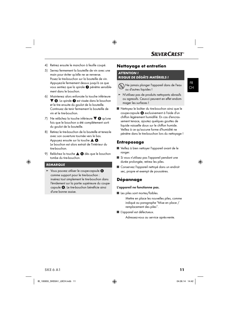 Nettoyage et entretien, Entreposage, Dépannage | Silvercrest SKE 6 A1 User Manual | Page 14 / 28