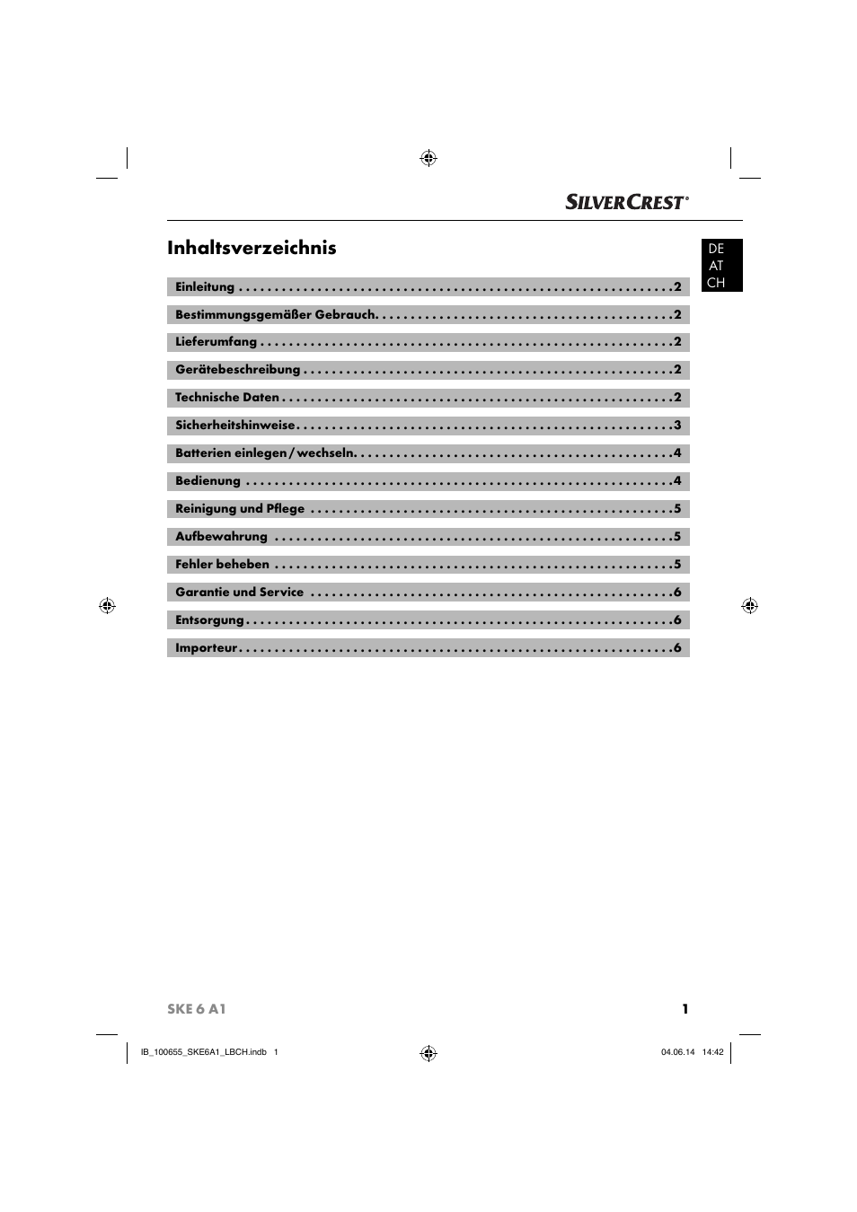 Silvercrest SKE 6 A1 User Manual | Page 4 / 28