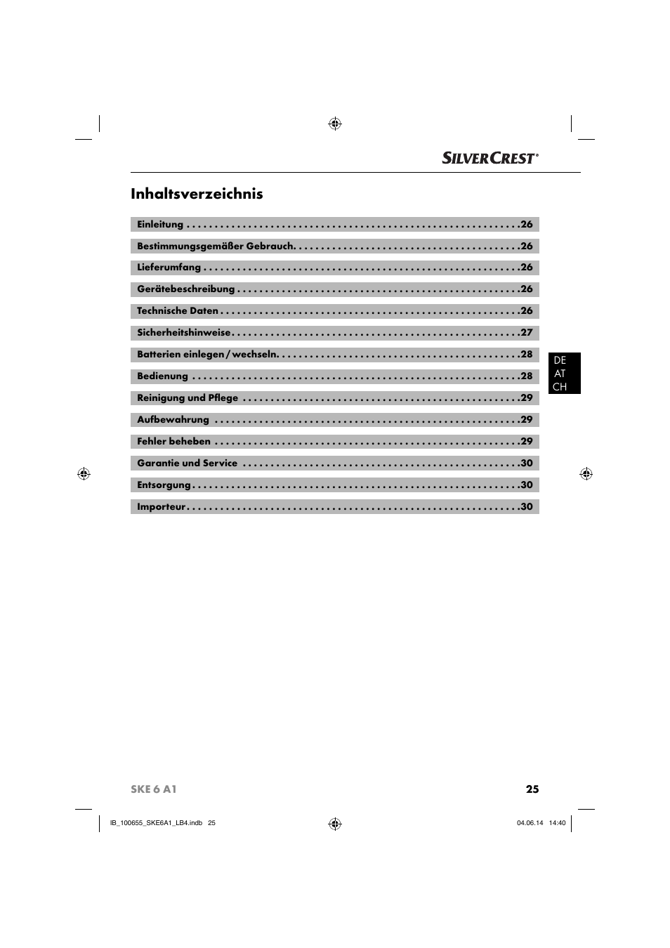 Silvercrest SKE 6 A1 User Manual | Page 28 / 34