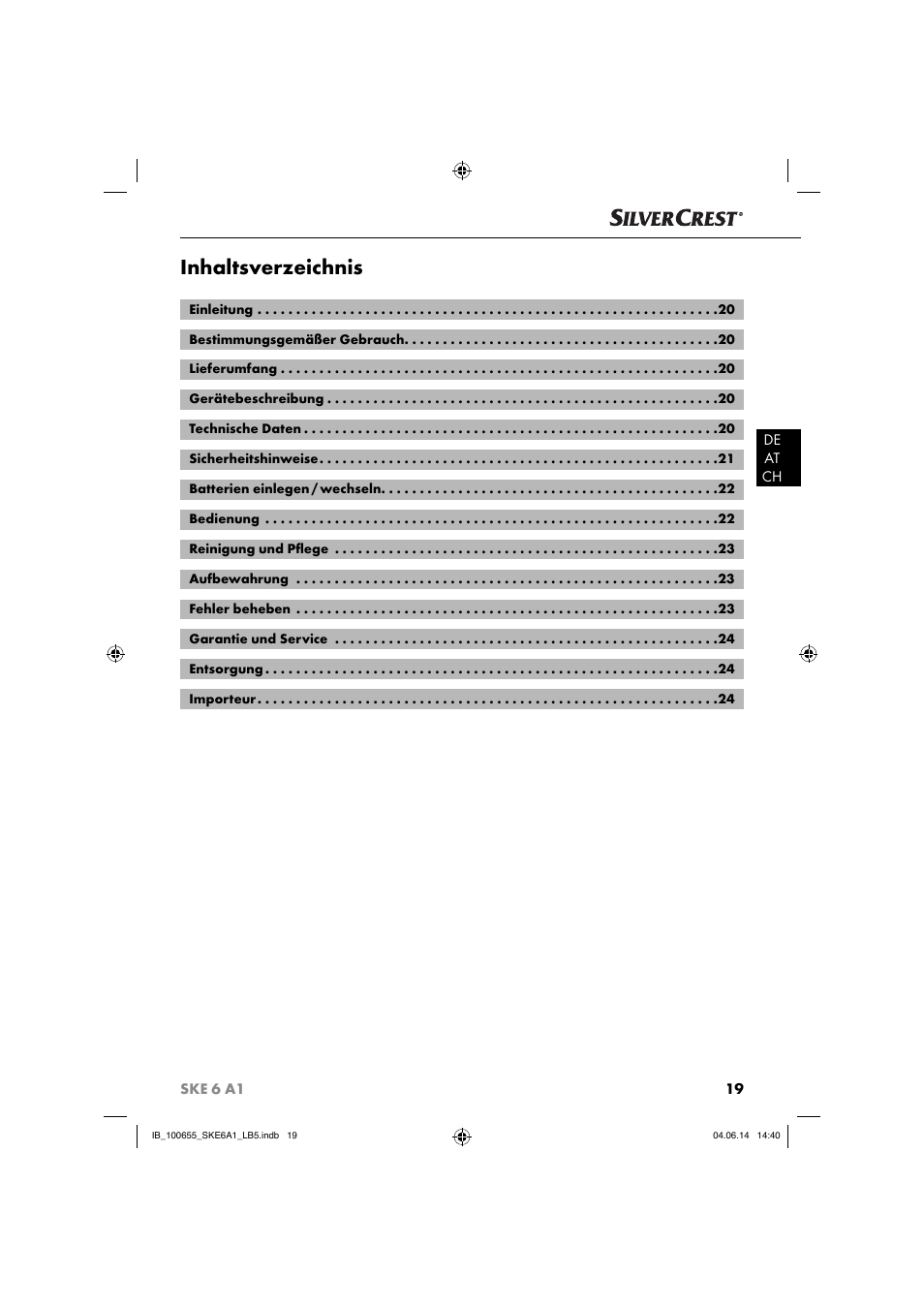 Silvercrest SKE 6 A1 User Manual | Page 22 / 28