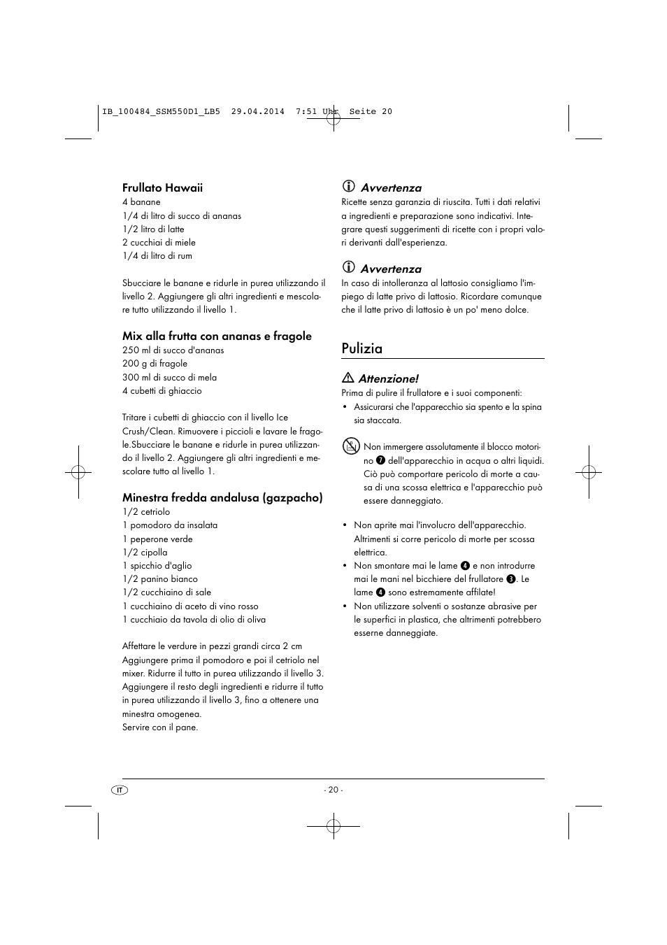 Pulizia | Silvercrest SSM 550 D1 User Manual | Page 23 / 63