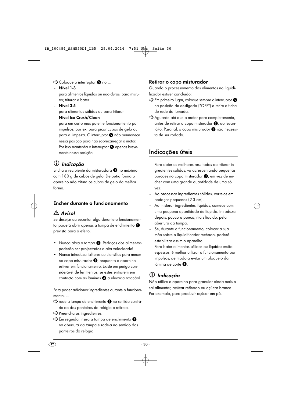 Indicações úteis | Silvercrest SSM 550 D1 User Manual | Page 33 / 63