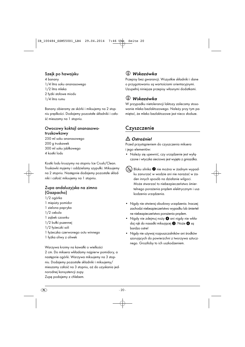 Czyszczenie | Silvercrest SSM 550 D1 User Manual | Page 23 / 87