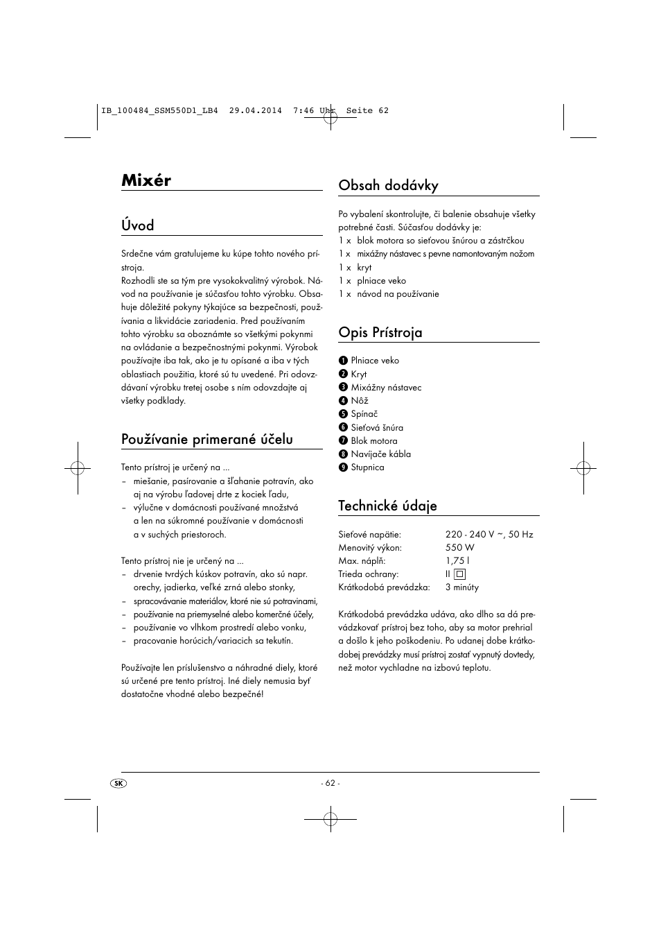 Silvercrest SSM 550 D1 User Manual | Page 65 / 87