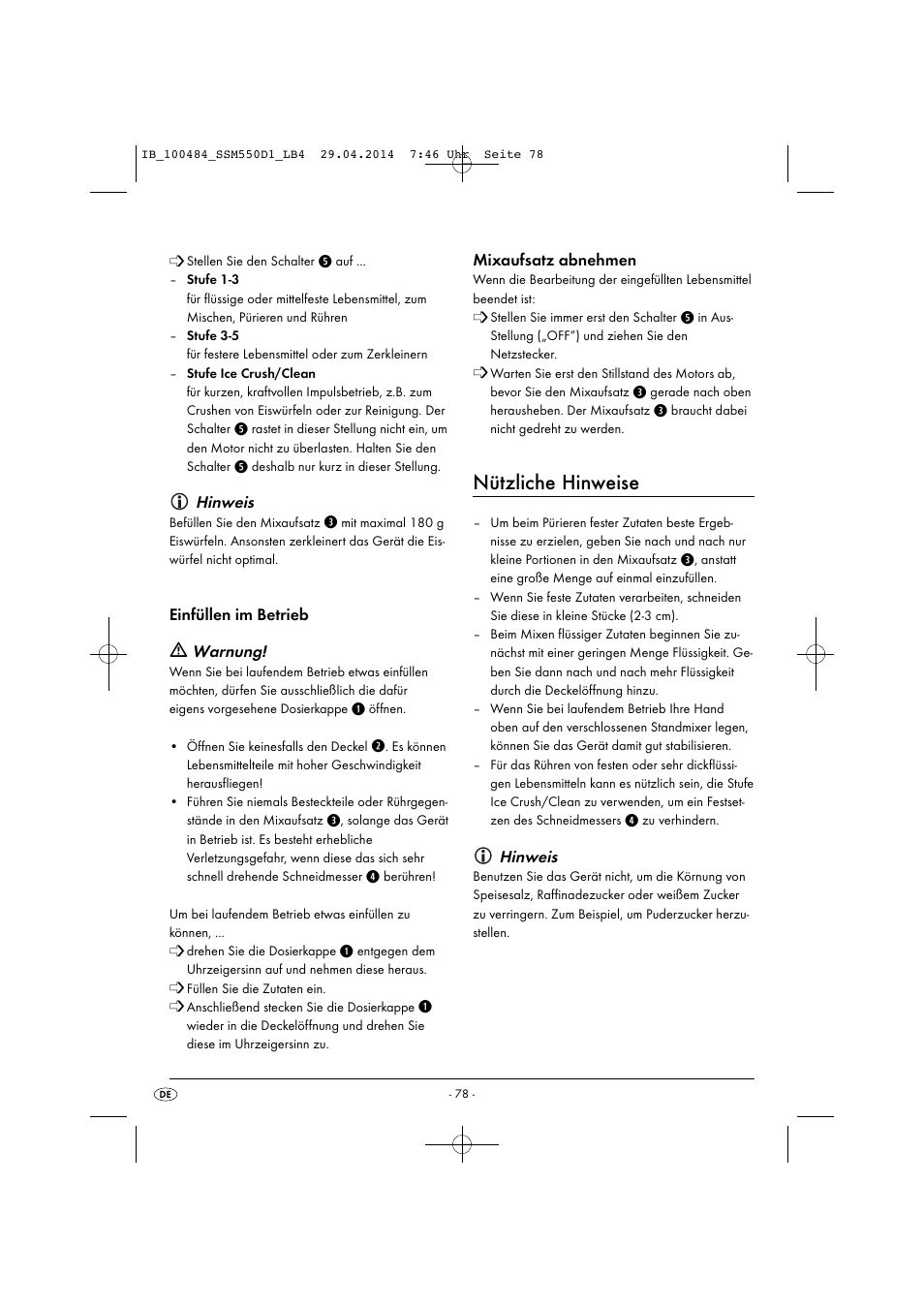 Nützliche hinweise | Silvercrest SSM 550 D1 User Manual | Page 81 / 87