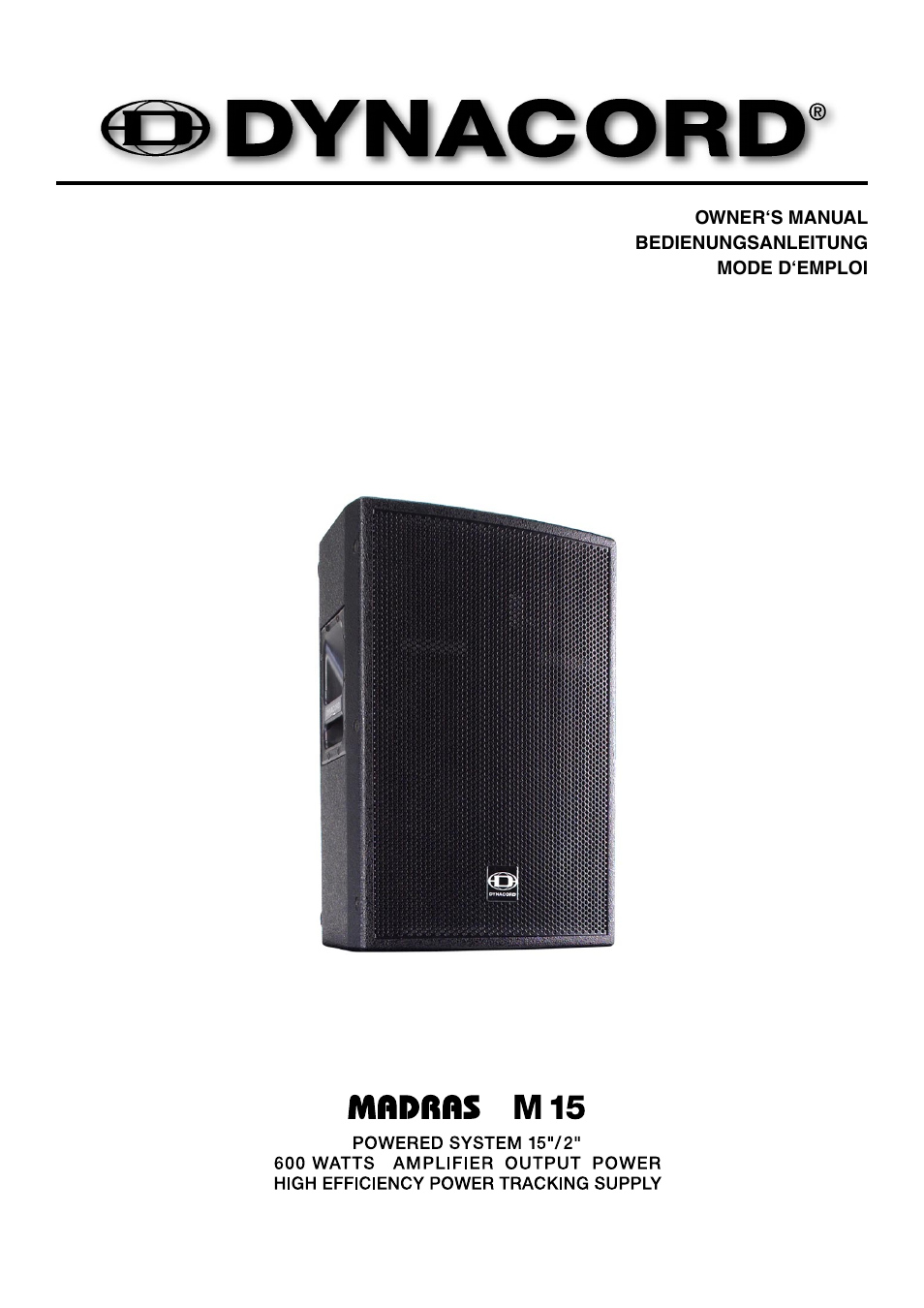 Dynacord M 15 User Manual | 24 pages