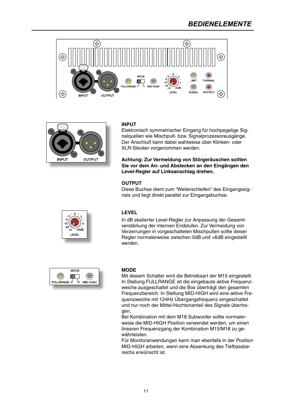 Bedienelemente | Dynacord M 15 User Manual | Page 11 / 24