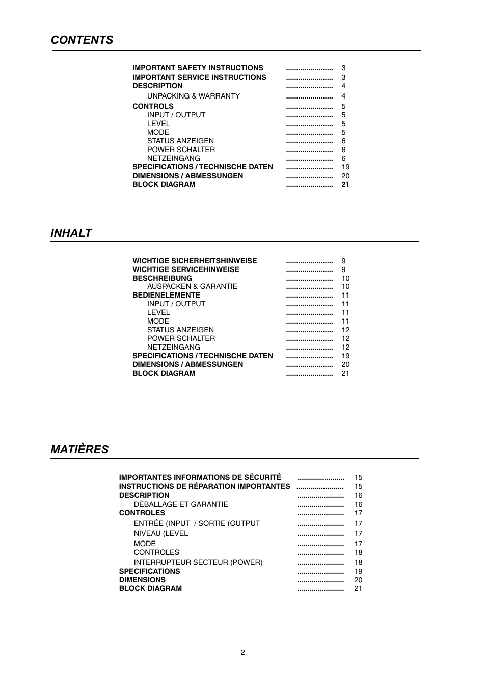 Dynacord M 15 User Manual | Page 2 / 24