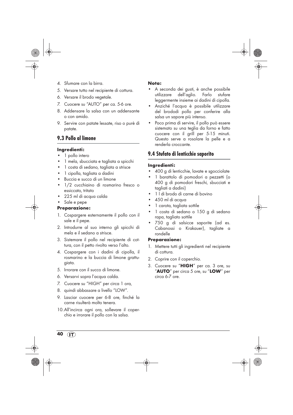 3 pollo al limone, 4 stufato di lenticchie saporito | Silvercrest SSC 200 A1 User Manual | Page 42 / 58