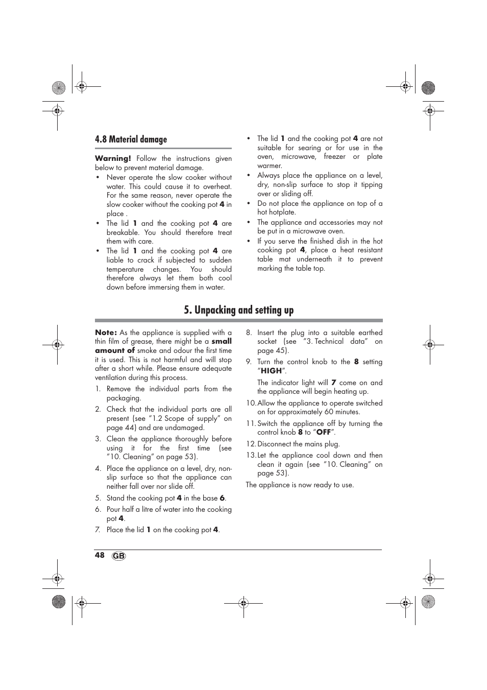 Unpacking and setting up, 8 material damage | Silvercrest SSC 200 A1 User Manual | Page 50 / 58