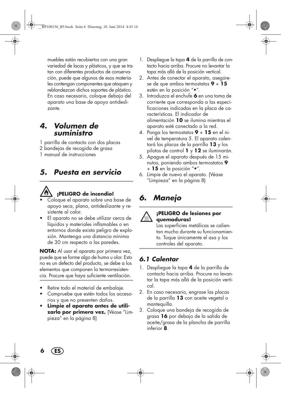 Volumen de suministro, Puesta en servicio, Manejo | Silvercrest SKG 1700 A2 User Manual | Page 8 / 76