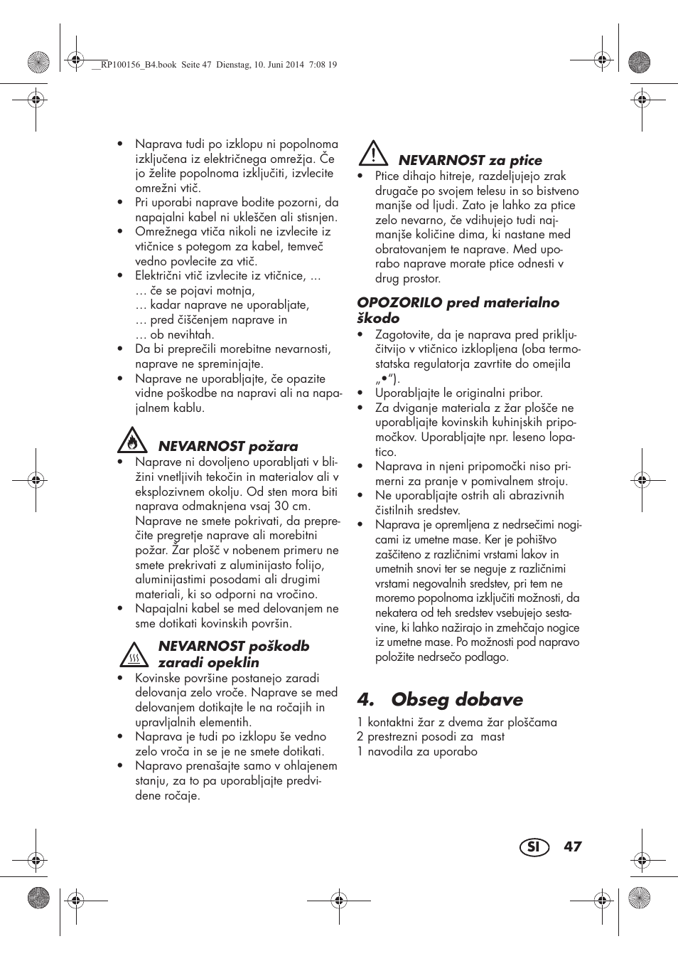 Obseg dobave | Silvercrest SKG 1700 A2 User Manual | Page 49 / 100