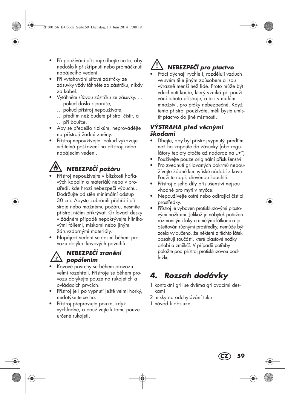 Rozsah dodávky | Silvercrest SKG 1700 A2 User Manual | Page 61 / 100