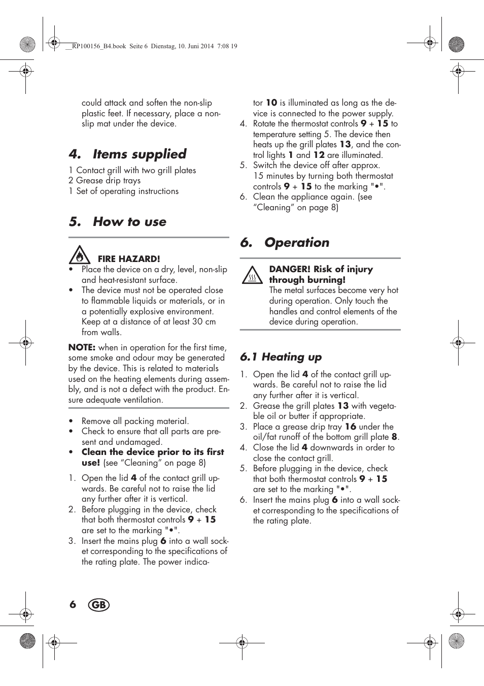 Items supplied, How to use, Operation | Silvercrest SKG 1700 A2 User Manual | Page 8 / 100