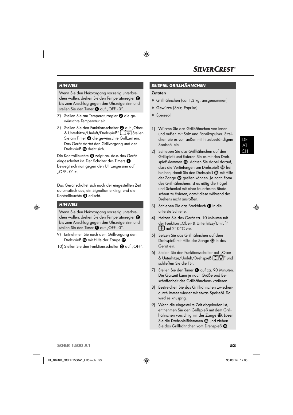 Silvercrest SGBR 1500 A1 User Manual | Page 56 / 60