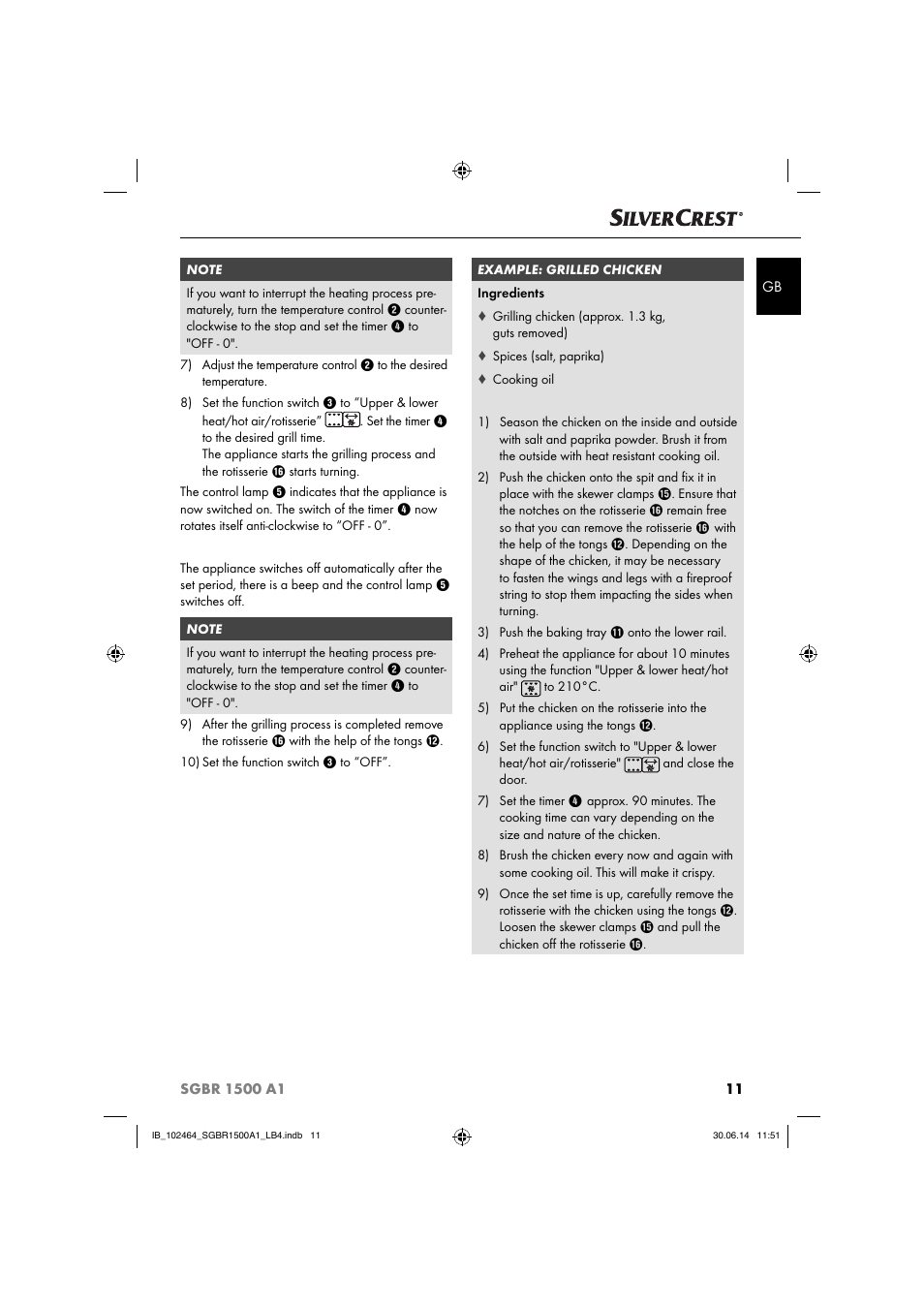 Silvercrest SGBR 1500 A1 User Manual | Page 14 / 88