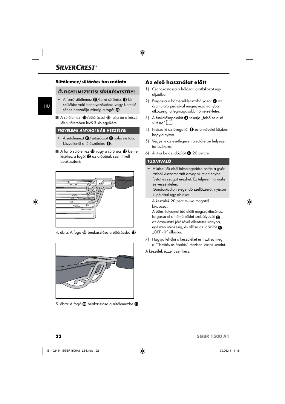Az első használat előtt | Silvercrest SGBR 1500 A1 User Manual | Page 25 / 88