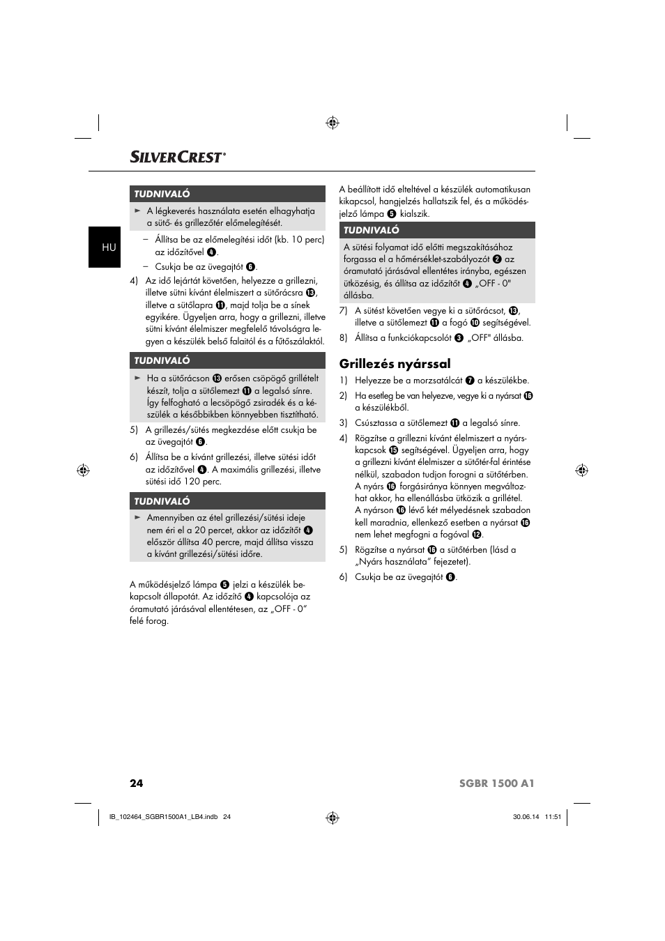 Grillezés nyárssal | Silvercrest SGBR 1500 A1 User Manual | Page 27 / 88