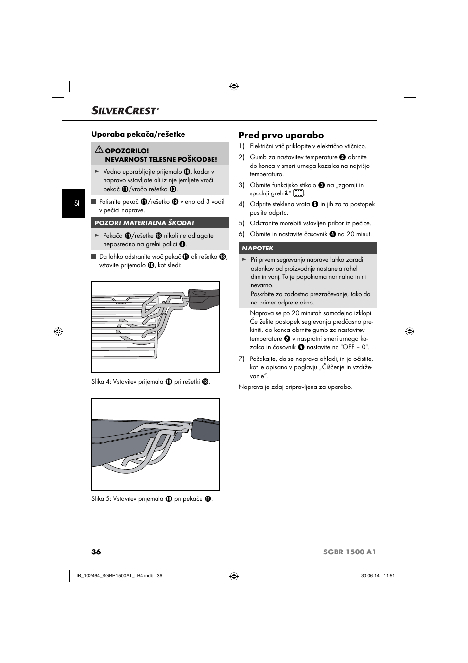 Pred prvo uporabo | Silvercrest SGBR 1500 A1 User Manual | Page 39 / 88