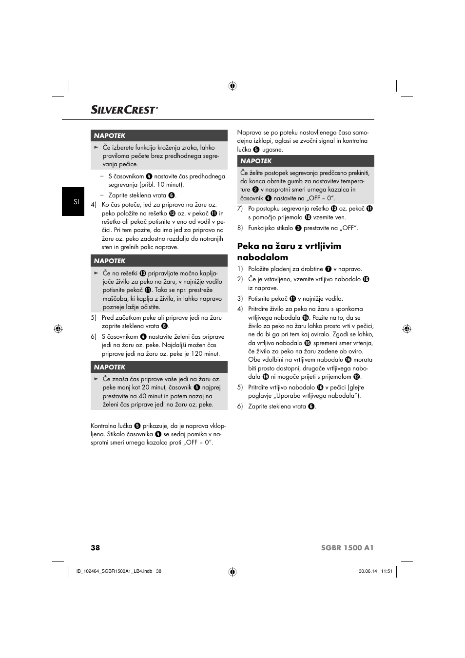 Peka na žaru z vrtljivim nabodalom | Silvercrest SGBR 1500 A1 User Manual | Page 41 / 88