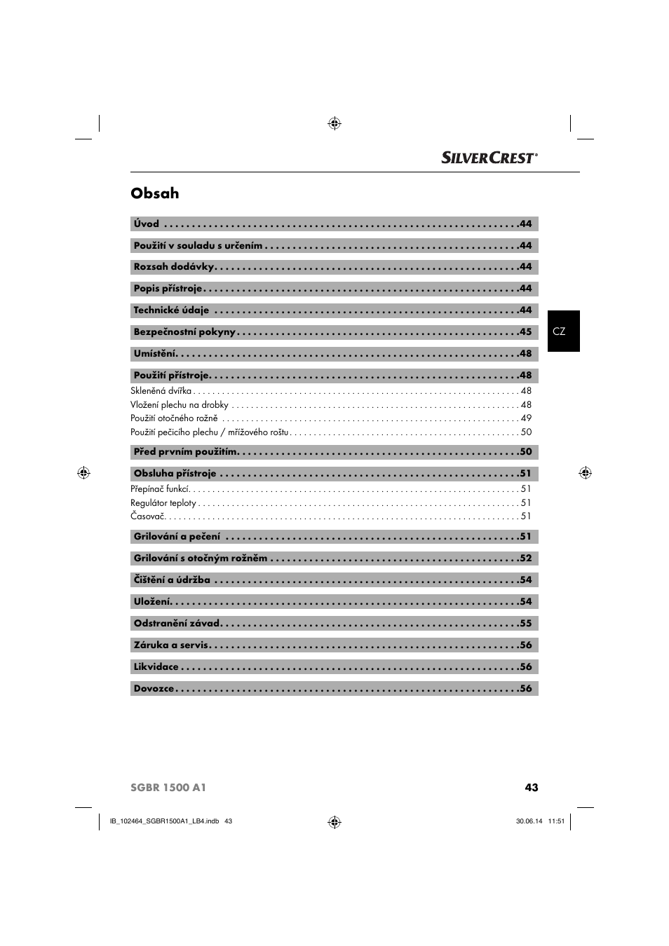 Silvercrest SGBR 1500 A1 User Manual | Page 46 / 88