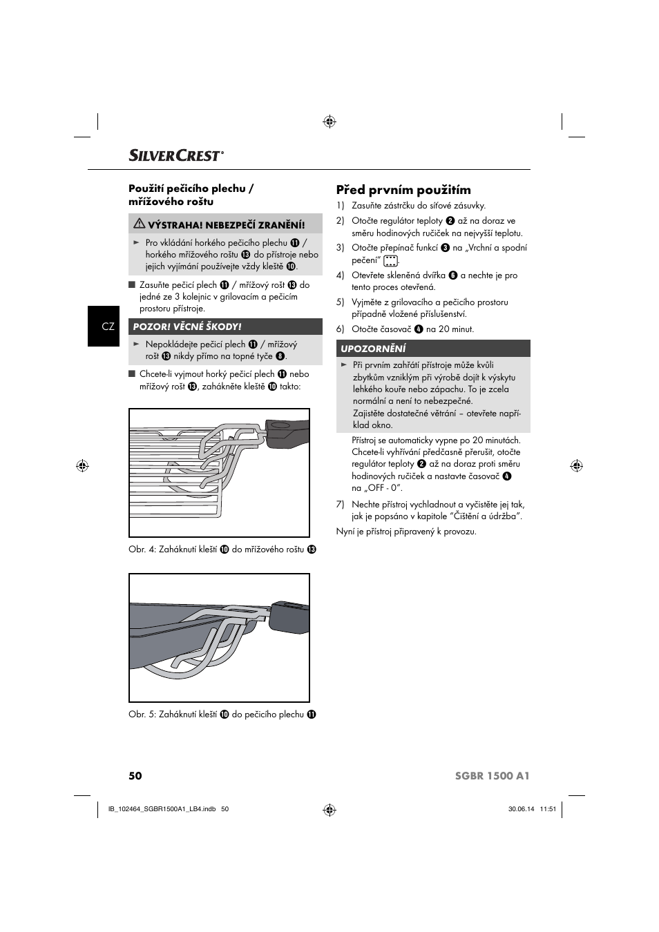 Před prvním použitím | Silvercrest SGBR 1500 A1 User Manual | Page 53 / 88