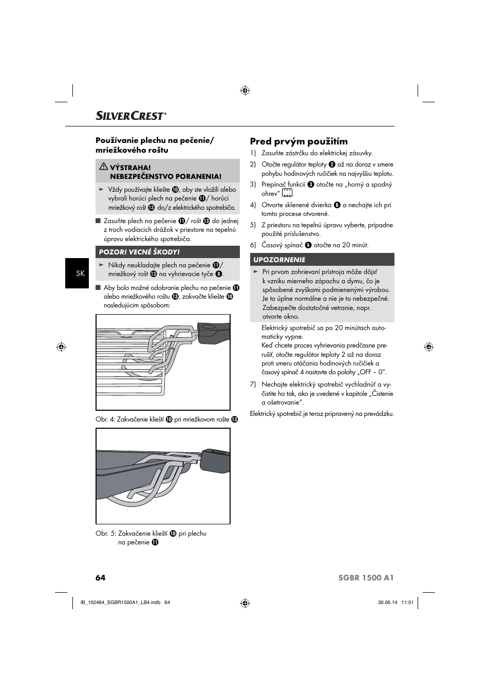 Pred prvým použitím | Silvercrest SGBR 1500 A1 User Manual | Page 67 / 88